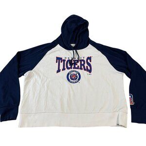 Detroit Tigers Hoodie Women's Size 2XL Navy & White Sweatshirt MLB Baseball